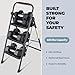 Step Ladder 3 Step Folding Step Stool Step Ladder with Wide Anti-Slip Pedal Step Stool Foldable for Adults Lightweight, Portable Steel Use for Home and Office