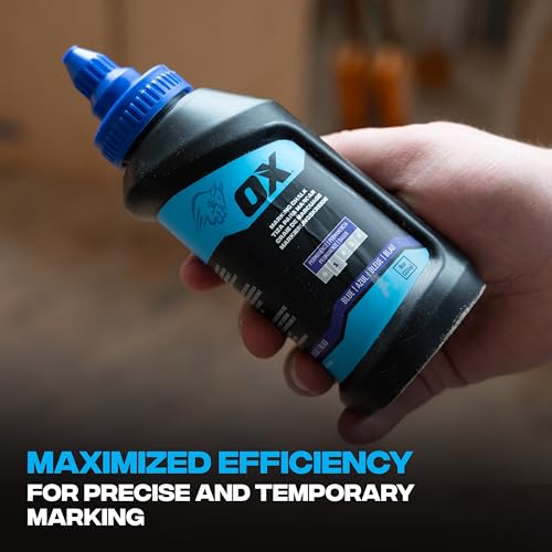 OX Pro 226g/8oz Standard Blue Marking Chalk - Permanence 1, Ideal for Temporary Marking on Multiple Surfaces, General Construction Chalk Line Refills for Chalk Reels 9 OX Pro 226g/8oz Standard Blue Marking Chalk - Permanence 1, Ideal for Temporary Marking on Multiple Surfaces, General Construction Chalk Line Refills for Chalk Reels - Image 9