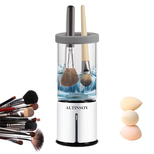 ALTINSOY Makeup Brush Cleaner Machine - Electric Cosmetic Brushes Cleanser - Automatic Cleaning Tool - Fast Wireless Makeup Brush Washing - Gifts For Women - Makeup Brush Holder - Sponge Cleaners