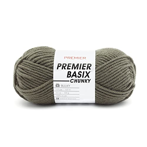 Premier Yarns Basix Chunky para tejer bufandas gruesas de invierno Lichen 2