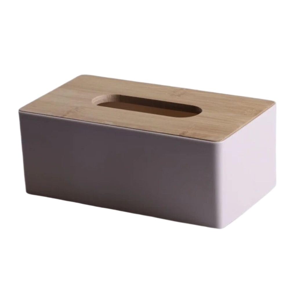 Aimanqi Pink Tissue Box Napkin Holder Paper Container Cover Solid Wood Hotel Storage Box Home Table Decoration(Pink)