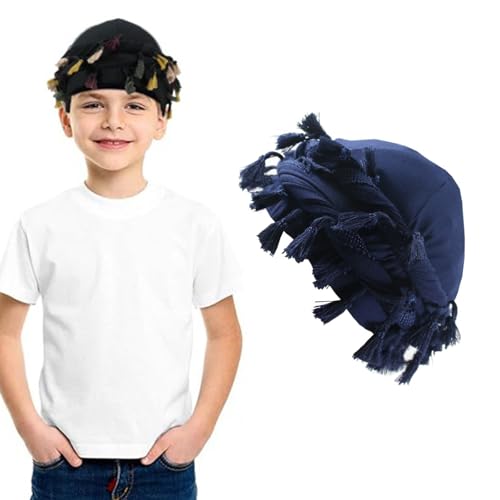 Trendy Youth Tassels Hat Adjustable Teen Hat Breathable Turban Headscarf Hat for Casual and Outdoor2
