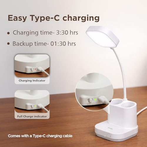 Image of Philips 5W CLARO White LED Desk Light | 3-in-1 Study & Table Lamp | EyeComfort Technology | Adjustable Design | Energy Efficient LED Desk Lamp for Study, Work & Reading | Pack of 1