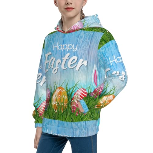 Happy Easter Kid Hoodies Boys Sweatshirts Girls Pullover with Pocket2