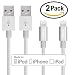 iPhone Charger, IWAVION 2Pack 3FT 8pin Lightning Cable Nylon Braided USB Sync and Charging Cord for iPhone SE 7 7Plus 6s 6s+ 6Plus 6, 5s 5c 5,iPad Air mini min2, iPad 4,iPod 5,iPod 7, iOS9. - Silver