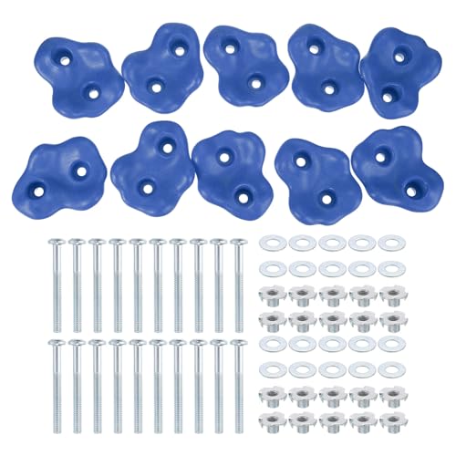 Prises d'escalade pour arbre et aire de jeux extérieure pack de 10 pièces bleues