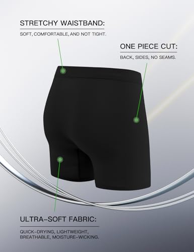 youlehe Men's Underwear Soft Bamboo Viscose Boxer Briefs Stretch Trunks Pack4
