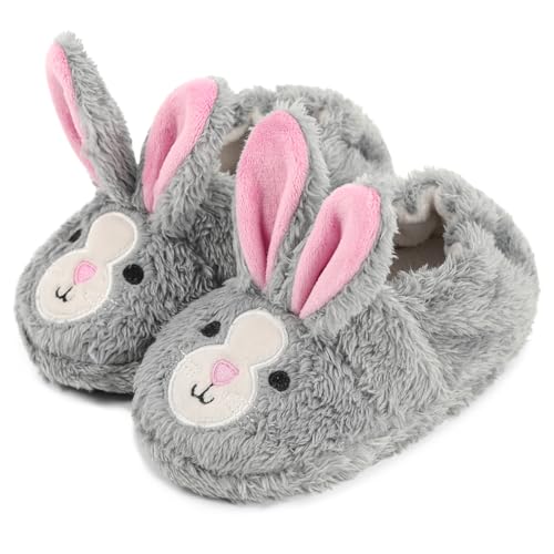 Chaussons Licorne Pour Fille - Doublure Peluche - Semelle Antidérapante - Scratch - Tailles 22/23 à 28/29 EU