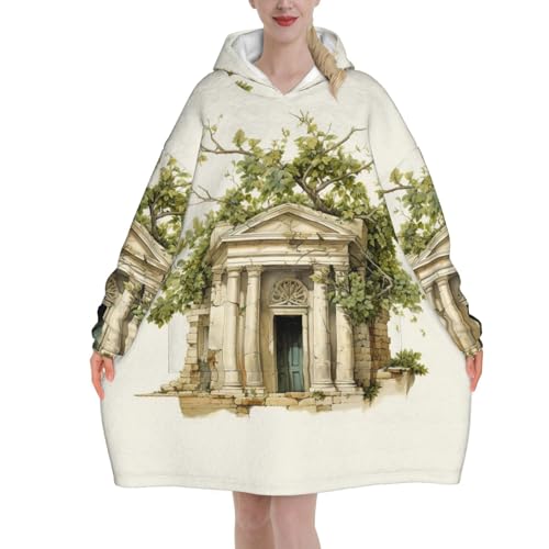 Couverture à capuche chaude et douce motif grec contre le froid
