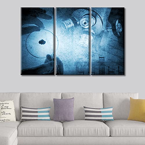 Image of TUMOVO Home Decor Medical Examination Pictures Bathroom Decor Wall Art 3 Panel Science and Medical Background Wall Art Contemporary Home Decor Print on Canvas Ready to Hang (36 inch Wx24 H)