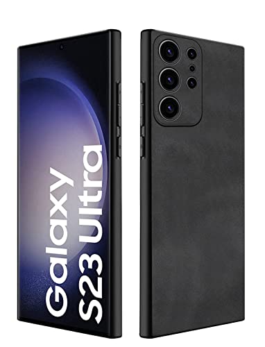 Duxsmei Cover per Samsung Galaxy S23 Ultra Custodia, Custodia in morbida TPU Premium finta pelle ultra leggera, Cover resistente agli urti e ai graffi per Samsung Galaxy S23 Ultra.(Nero)