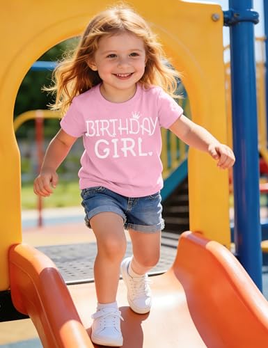 Image of Birthday Girl Shirt Toddler Baby Girls Birthday Outfit Cotton T-Shirt Size 2-10 Years