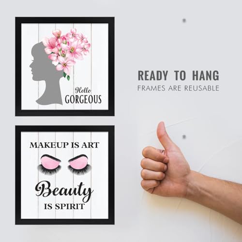 Image of Chaka Chaundh - Saloon wall frames - Saloon wall poster - Beauty Parlour wall decoration framed posters - Hair salon wall decoration posters - (11 X 11 Inches) set of 4
