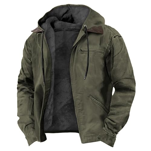Men's Jacket Solid Color Hooded Loose Zipper Sweatshirt3