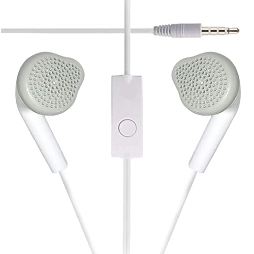 Image of Kanget EHS61 Wired in Ear Earphones Wired Earphones True Sound Hands-Free with 3.5mm Jack & with Mic for All Samsung Smartphones (White)