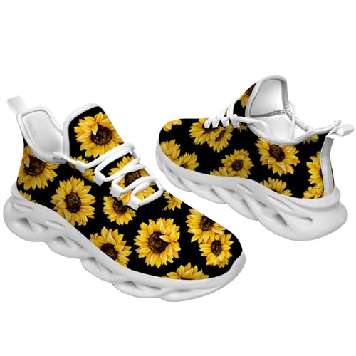 Sunflower Shoes Flower Sneakers Running Walking Tennis Shoes for Women Men2