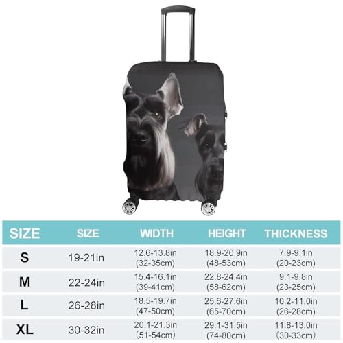 Carry on Luggage Cover Cute Schnauzer Dog Suitcase Covers for Luggages Tsa Approved Travel Luggage Sleeve Protector Elastic Suitcase Protector Anti-Scratch Washable Fits 19-30 Inch Case -XL2