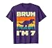 Bruh I'm 7 Year Old Dino T Rex Dinosaur 7th Birthday Boy T-Shirt
