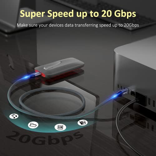 Qces Usb C 3.2 Gen 2 Cable, 5Ft Usb C To C Video Cable 4K For Display/Monitor 20Gbps Data Transfer 100W Pd Charging For Thunderbolt 4/3 Cable Compatible With Macbook Pro/Air, Ipad, Galaxy S22 #TOP3