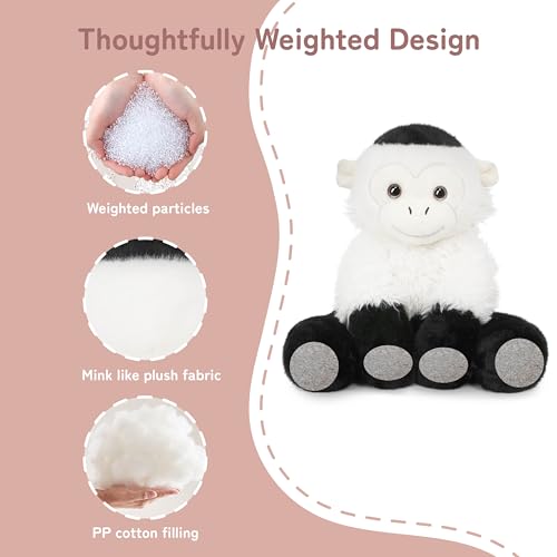 Image of Niuniu Daddy Weighted Stuffed Animals, 14 in 3.5 lbs, Monkey Calming Plush | Heavy sensory lap pad, lying body pillow for sleeping, machine wash, huggable gift for kids and adults