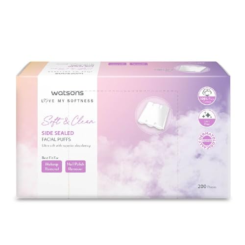 WATSONS Side Sealed Facial Puffs (100% Pure Cotton) 200s