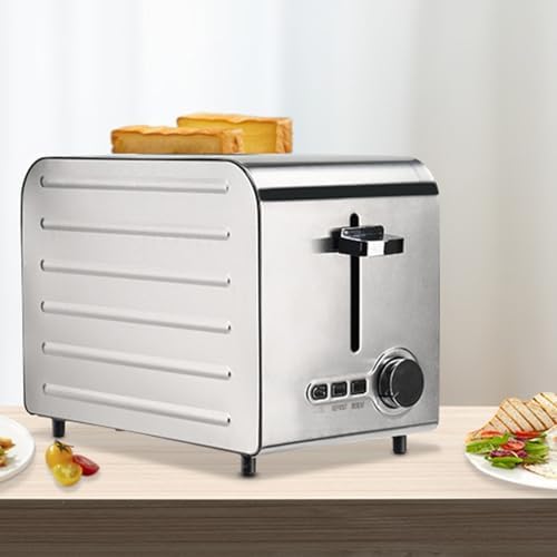 ZXCVBNMQ Commercial stainless steel toaster, 2/4/6 slices, automatic ejection, 7 toasting levels, removable crumb tray freezer/cancel/reheat function (2 PCS)