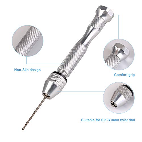 image for FunPa 11Pieces Pin Vise Hand Drills Bits Set Micro Mini Twist Drill Bi