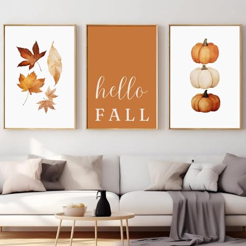 Tableau feuilles d'automne citrouille pour decoration maison cocooning