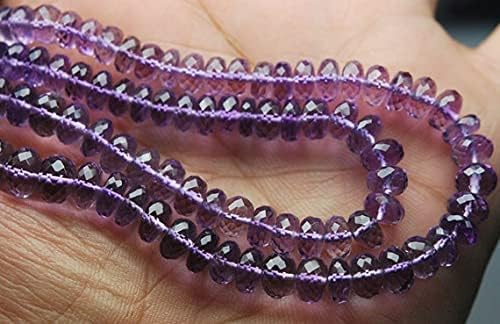 Rondelles d'améthyste rose naturelle 6-8mm pour création de bijoux