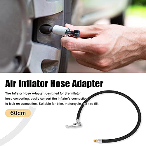 X Autohaux 60Cm Car Tire Valve Connect Pipe Air Chuck Inflator Compressor Pump Extension Hose Adapter #TOP1
