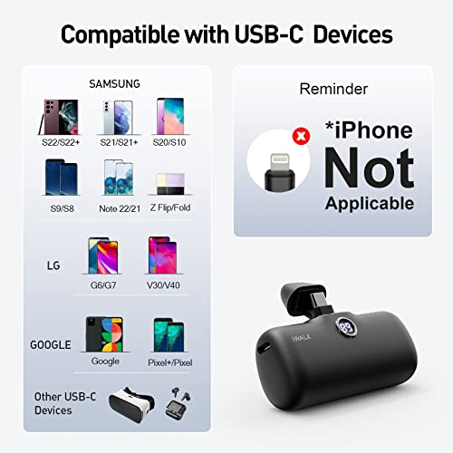 Iwalk Portable Charger 4800Mah Usb C & 9000Mah Power Bank With Built-In Cables Compatible With Iphone 14/13/12, Samsung, Google Pixel, Oneplus, And More #TOP1