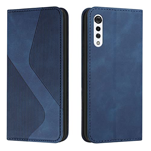 Mo Somnus Funda para LG Velvet/G9/G900, Funda Carcasa de Cuero para LG Velvet/G9/G900, Premium Cuero Billetera Flip Protectora Carcasa Magnético con Cáscara de TPU, Ranura para Tarjeta (Azul)