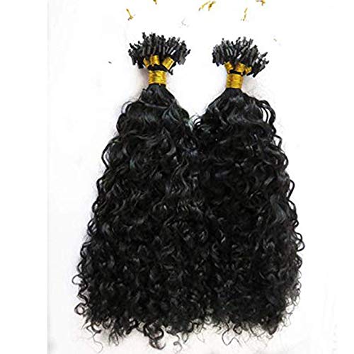 Short Wet and Wavy Human Hair Micro Loop Hair 1g/s 100 strand Natural Brown Color Brazilian Micro Bead Links Hair Extensions (10inch 100Strands, Natural Color)