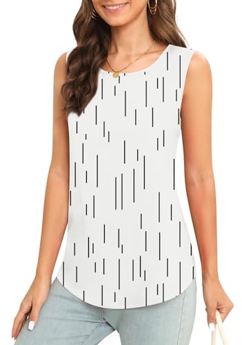Image of Women's Sleeveless Chiffon Tank Top Business Casual Blouse Tunic Top