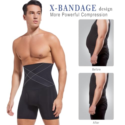Mens Shapewear Tummy Control Shorts High-rise Compression Underwear, Slimming Body Shaper, Shaping Boxer Briefs4