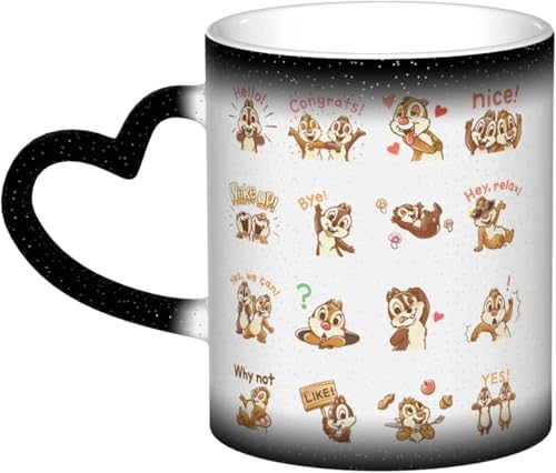 �`�b�v�ƃf�[�� �}�O�J�b�v �ϐF�J�b�v �ϔM�}�O�J�b�v �R�[�q�[ �O�b�Y ���� ���@�̐F��ς���J�b�v �����ϐF �y�� ��e�� 330ml �A�j�� �O�b�Y �L�����N�^�[ �l�C ���킢�� �v���[���g Black KO36