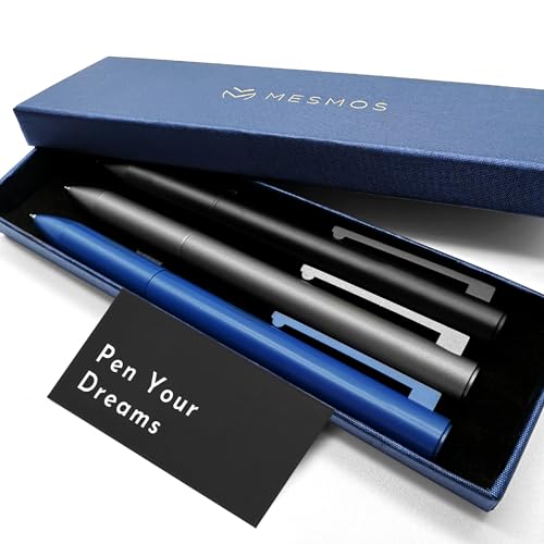 Mesmos CUSTOM PENS FOR MEN 3Pk Ballpoint Pen Set, Luxury Pens For Men, Nice Pen, Cool Metal Pen cover