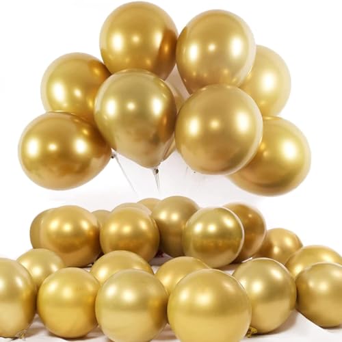 Gold Balloons 50 Pcs 12 Inch Metallic Gold Balloons for Birthday Decorations Wedding Decorations Baby Shower Party Decorations