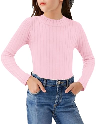 Image of Arshiner Girls Half Turtleneck Long Sleeve Knit Slim Sweater Pullover Tops