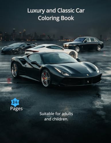 A luxury and classic car coloring book suitable for all ages. image 2