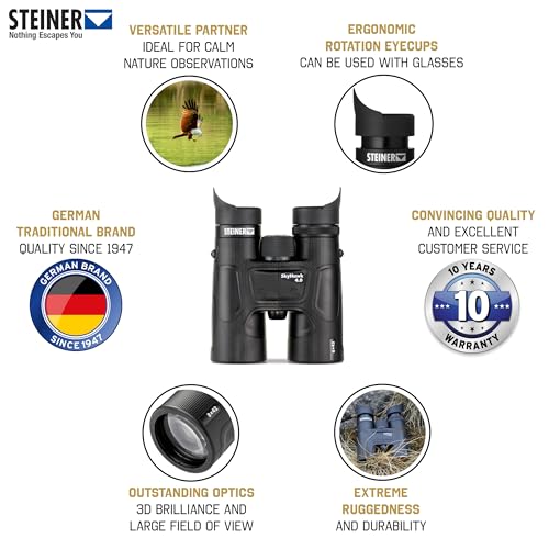 Ficha técnica STEINER Prismáticos Skyhawk 4.0 8x42 - Óptica de calidad alemana, detalles nítidos, robusto, gran campo de visión, ideal para observar la naturaleza, los animales y las aves. - Fernando Cortés