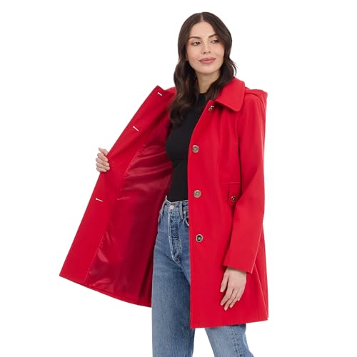 Image of Michael Kors Women's Single Breasted Raincoat With Detachable Hood