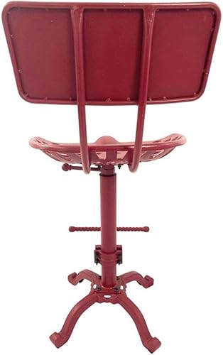 Miniatura 3 de Carolina Classic Taburete de asiento de tractor August con respaldo en rojo