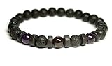 Unisex/Mens Gemstone Bracelet for General Good Health and Well-being, Anti Anxiety, Stress Relief, Sleep aid, Lava stones, Garnet, Bloodstone, Amethyst