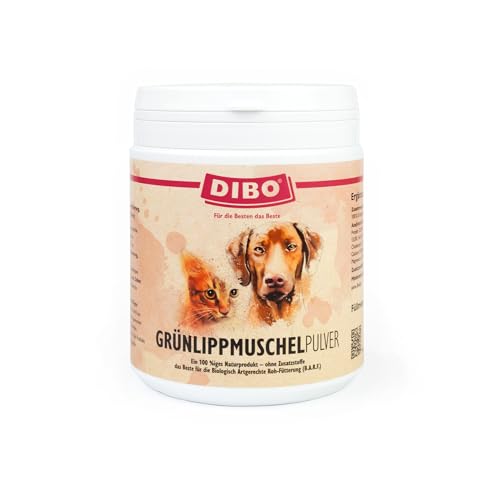 DIBO Grünlipp - Muschelpulver, 400g-Dose, 100% Naturprodukt für die Gelenke von Hunden und Katzen