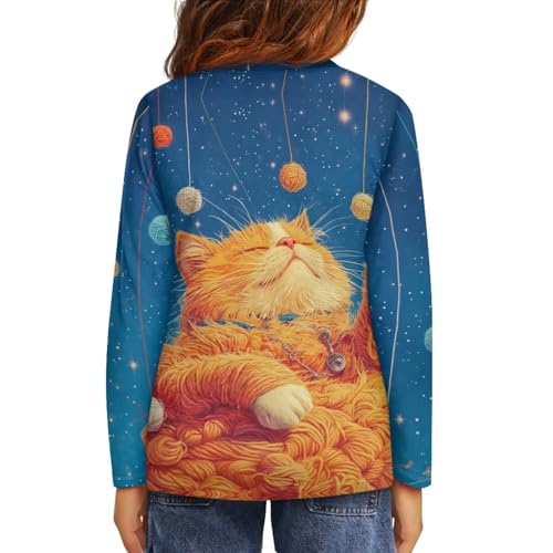 Girls Long Sleeve Tee Round Neck Shirts Youth Size 3-16 Soft Fabric Tops Lightweight Athletic Top Cute Blouses3