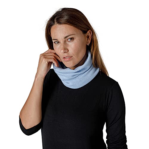 Cache-cou en pur cachemire fabriqué en Italie bleu ciel L pour homme et femme