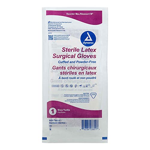 Powder Free Latex Surgeon/Surgical Gloves, Size 8, Sterile, 50 Pair/Box #TOP17