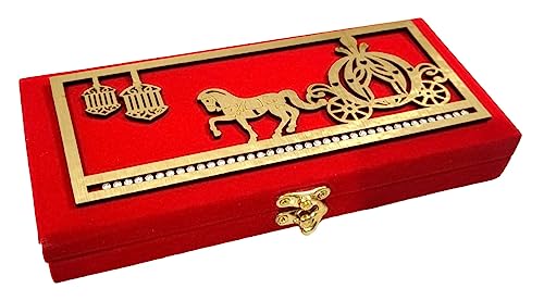 Image of SHAKTISM Wooden Decorative and Attractive Box Cash Box, Shagun, Jewellery Money Envelop Wedding, Gift Box, Bangel box (Pack of 1Pc) (SagunBoxHorse)