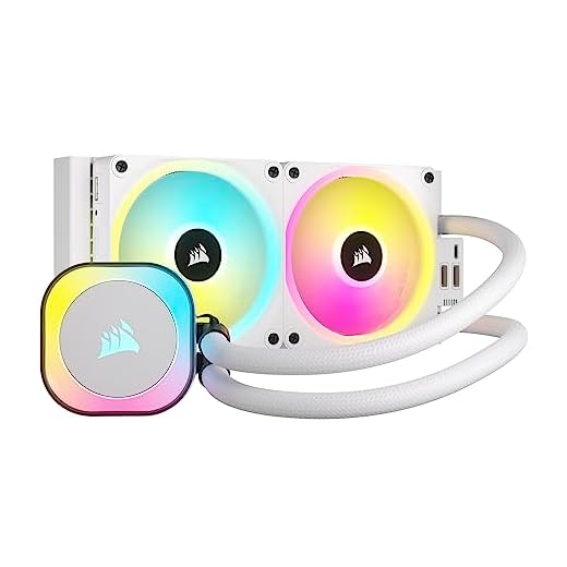 Corsair iCUE Link H100i RGB Dissipatore a Liquido per CPU - AIO da 240 mm - Ventole RGB QX120 - Compatibile con Intel LGA 1700, AMD AM5 - Hub di Sistema iCUE Link Incluso - Bianco
